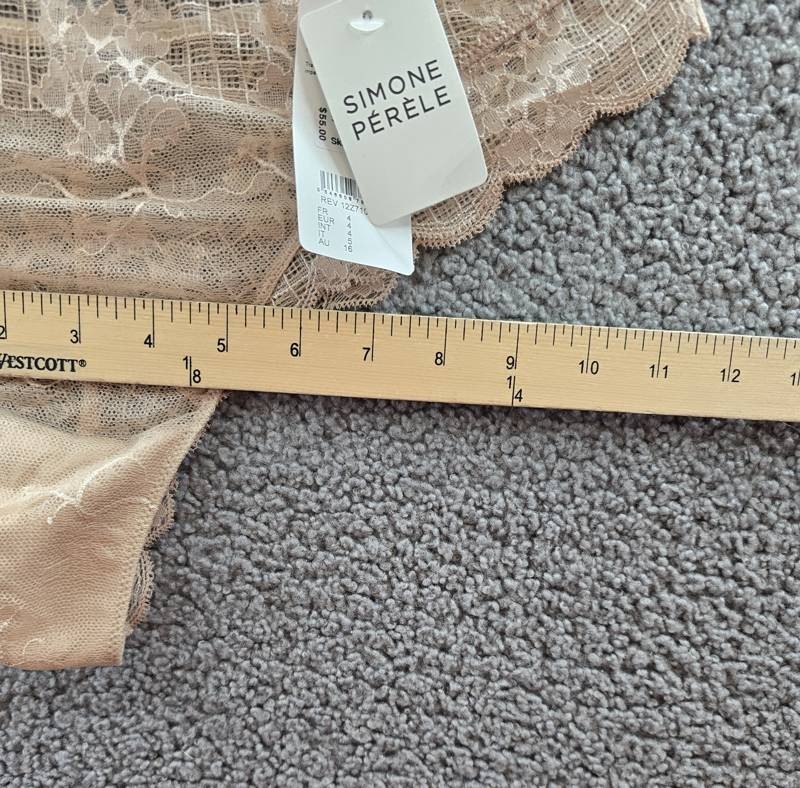 Simone Perele Reve Lace Tanga Scalloped Mid Rise Panty Women’s Nude Pull On
