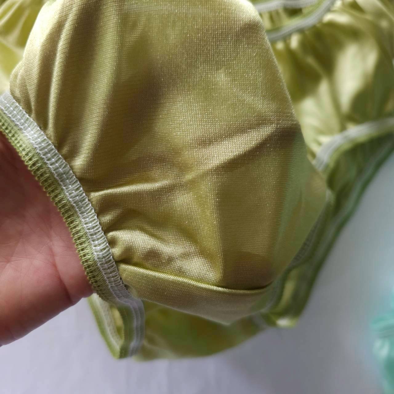 6 Bikini Panties Underwear Woman Men Light Nylon Soft Briefs Hip38″-42″XL/Green