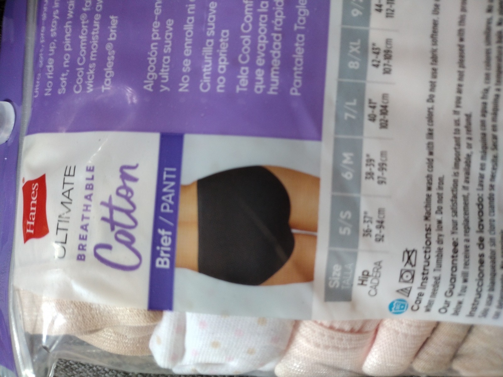 Hanes Brief 6-Pack Ultimate Breathable 100% Cotton No ride up Preshrunk Seamless