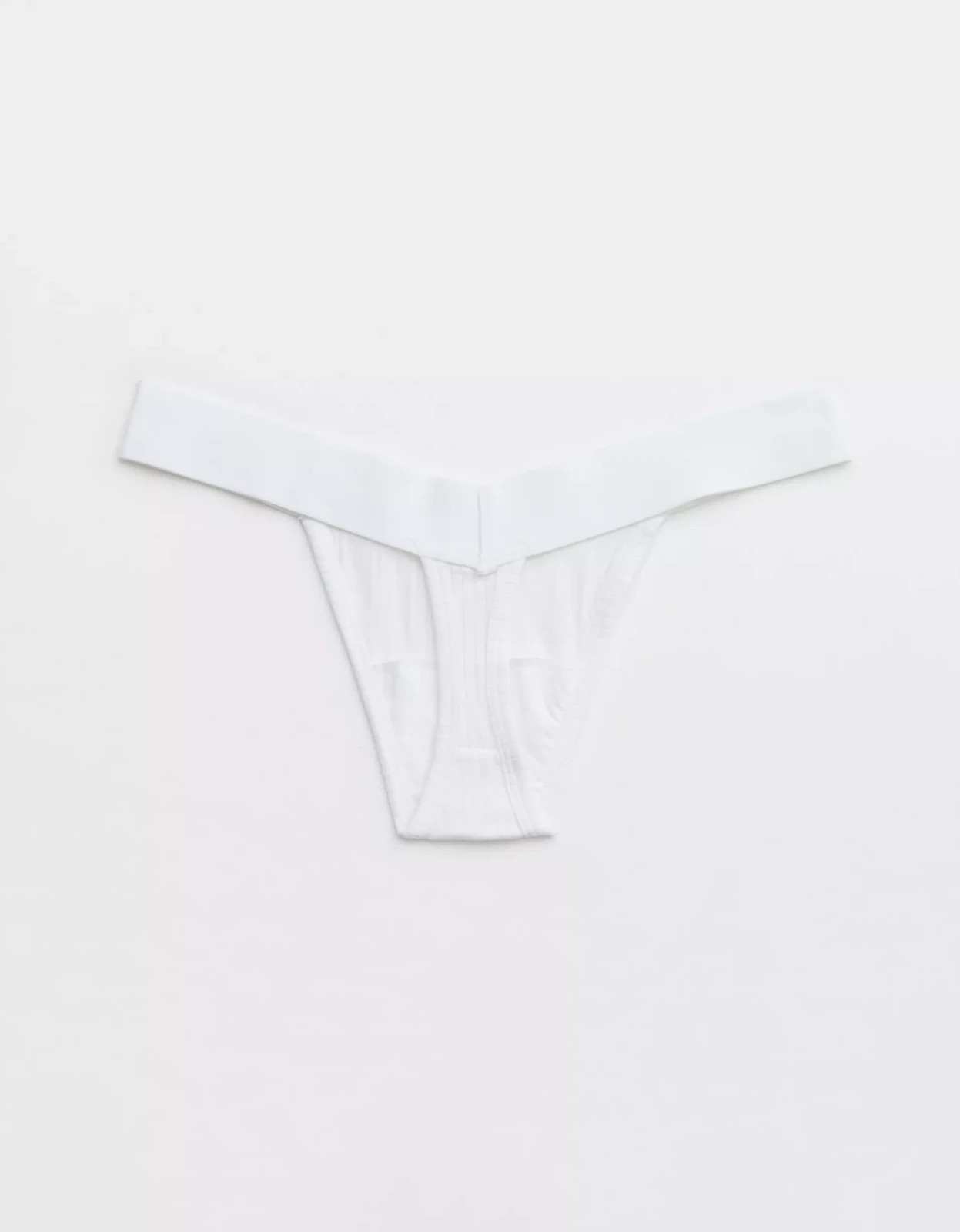 S American Eagle AERIE Superchill Modal Thong Undies Panties Underwear White