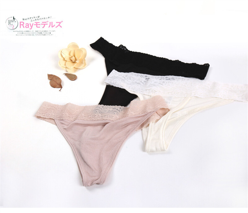 3 Pairs/lot 100% Mulberry Silk Thong Women Bikinis Briefs Thin Silk Sexy Panties