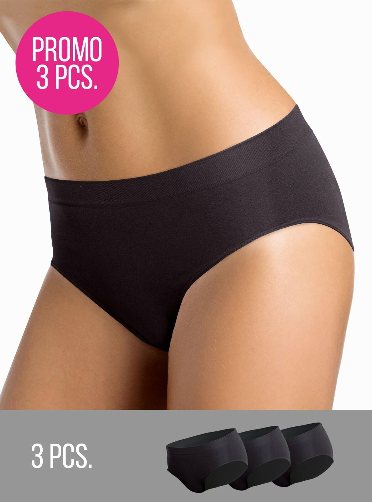 3 Women’s Midi Slips In Stretch Microfiber Intimidea Seamless 310283 Medium