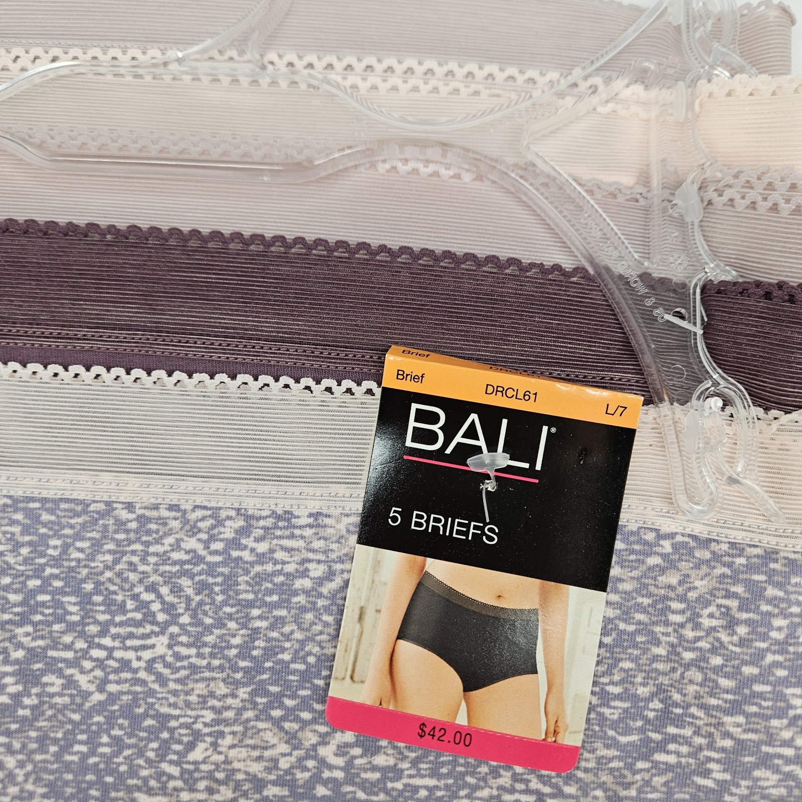 BALI 4-5 Pk Women L XL Cotton Briefs Panties Cream Beige Burgundy Purple