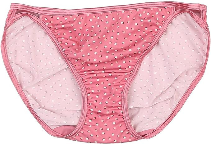 4 pr VANITY FAIR String Bikini ILLUMINATION 18108 Pink Square Print PANTY 5 / S