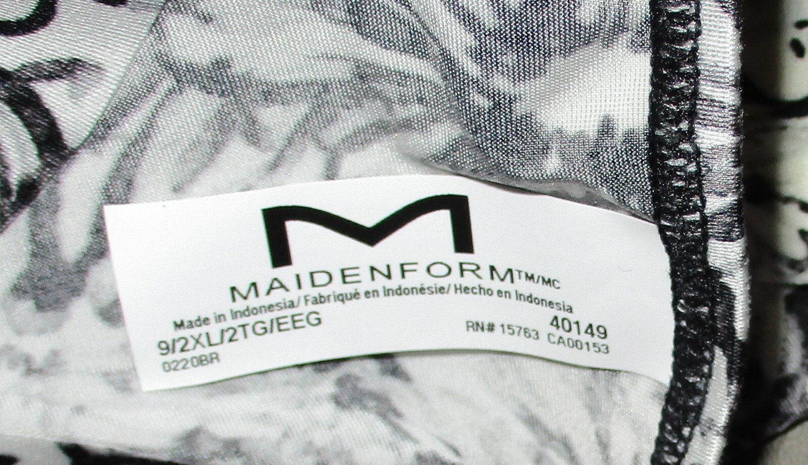 MAIDENFORM~2XL 9~40149~Black Floral Comfort Devotion Thong