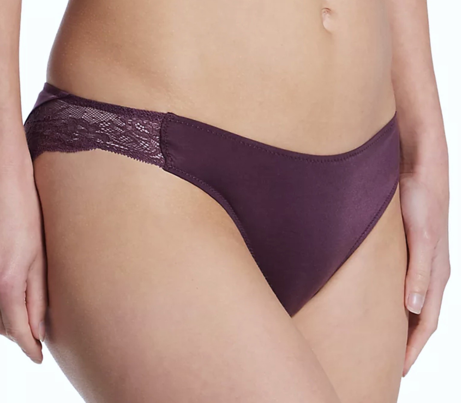 MAIDENFORM Comfort Devotion Lace Trim Quartz Purple Tanga Panty Womens L 7 XL 8