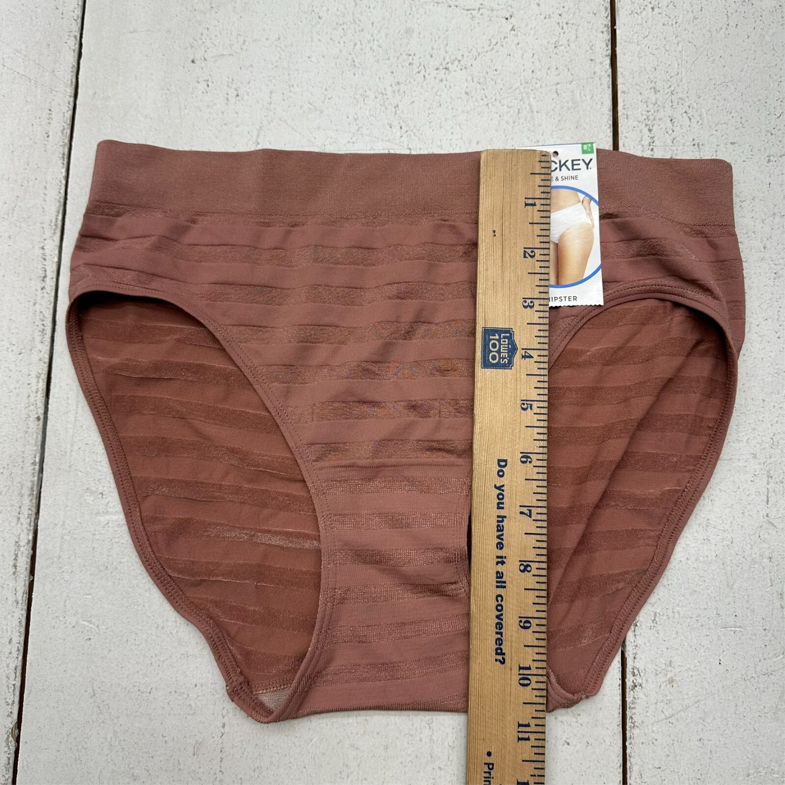 Jockey Nude Striped Matte & Shine Hipster Underwear Women’s Size X-Large (8) NEW