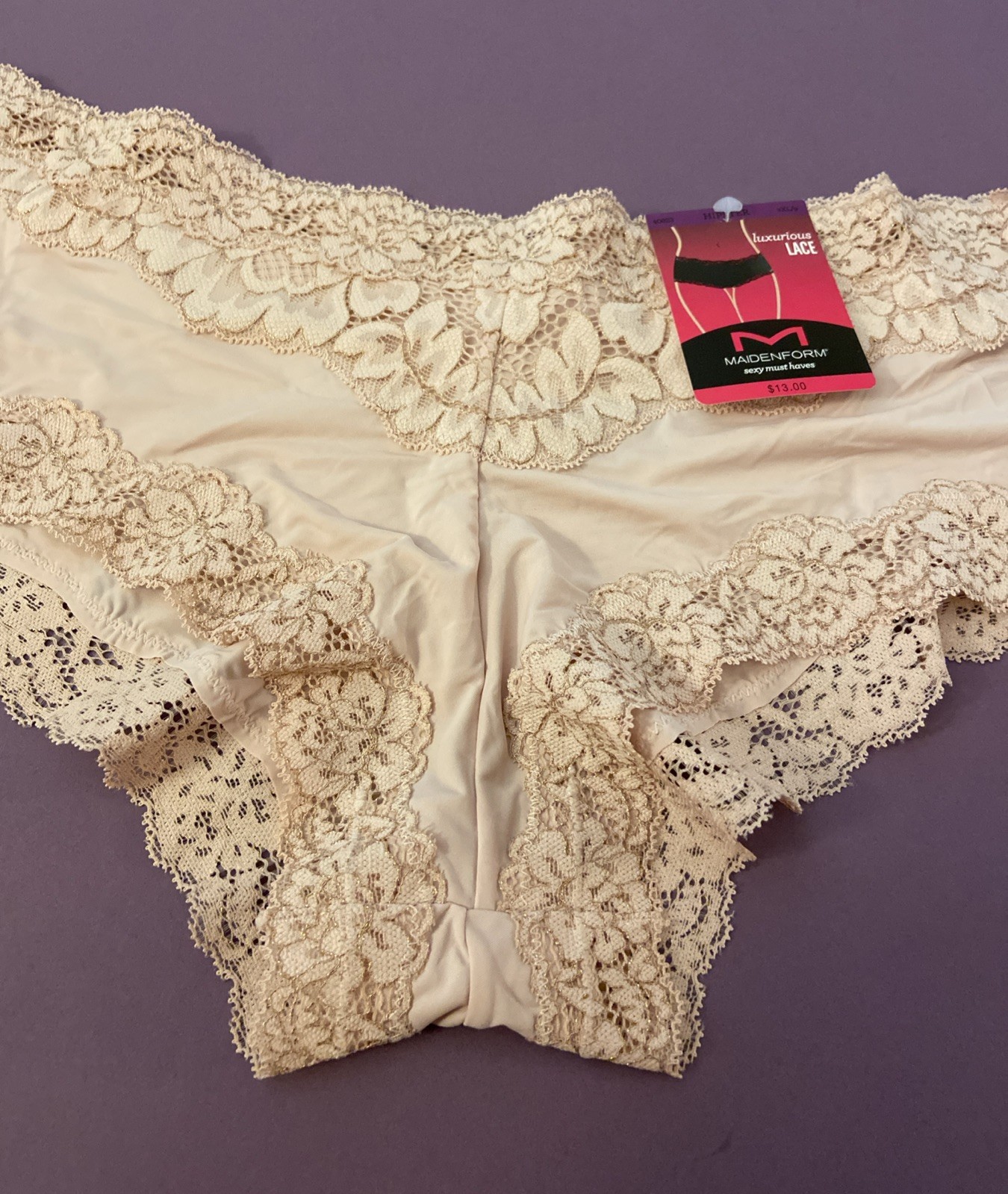 MAIDENFORM PALE PINK SEXY MUST HAVES HIPSTERS / 2XL / 9