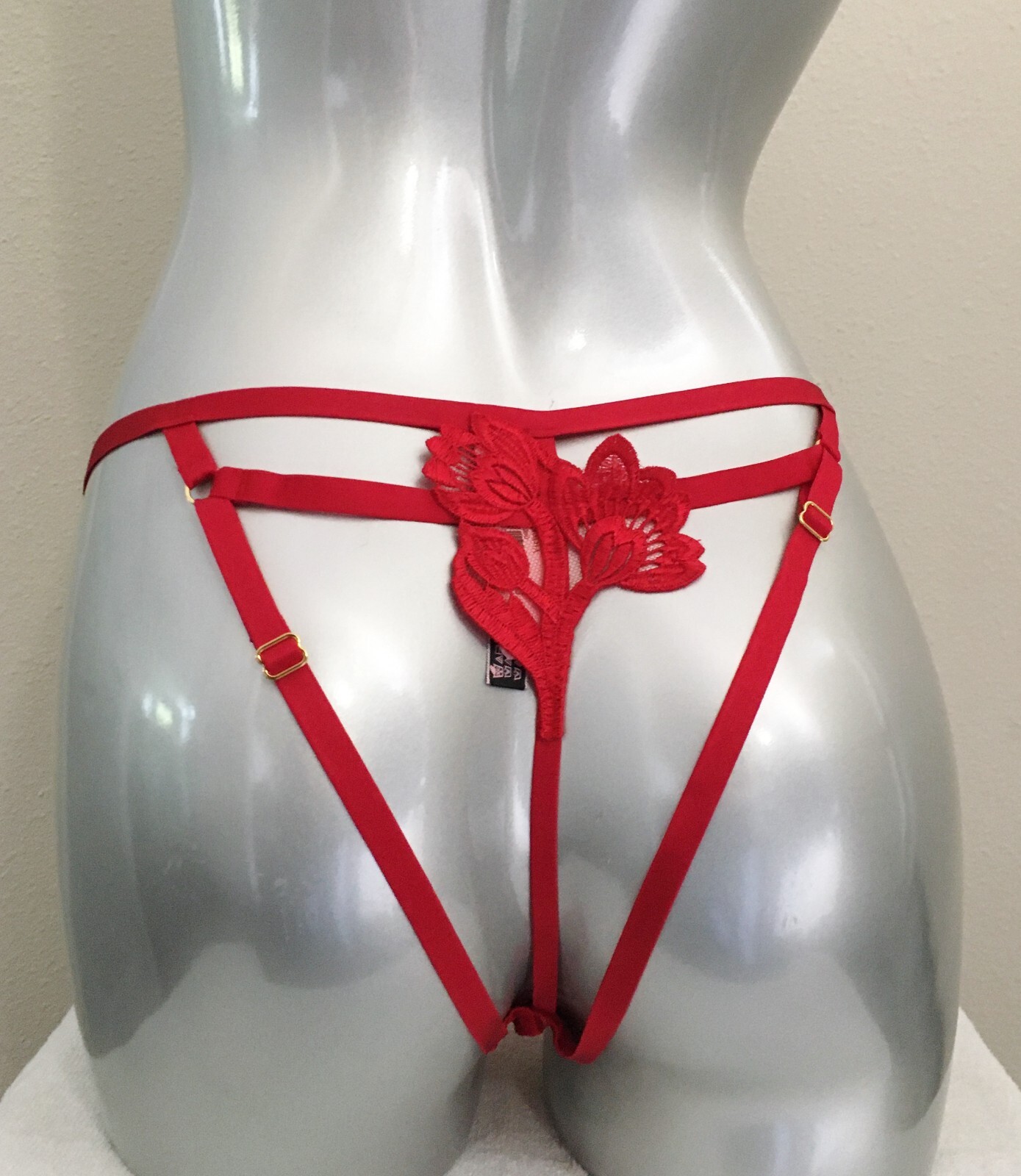 Nwt Victoria Secret Very Sexy Band of Lovers Bikini Panty Red Embroidery S