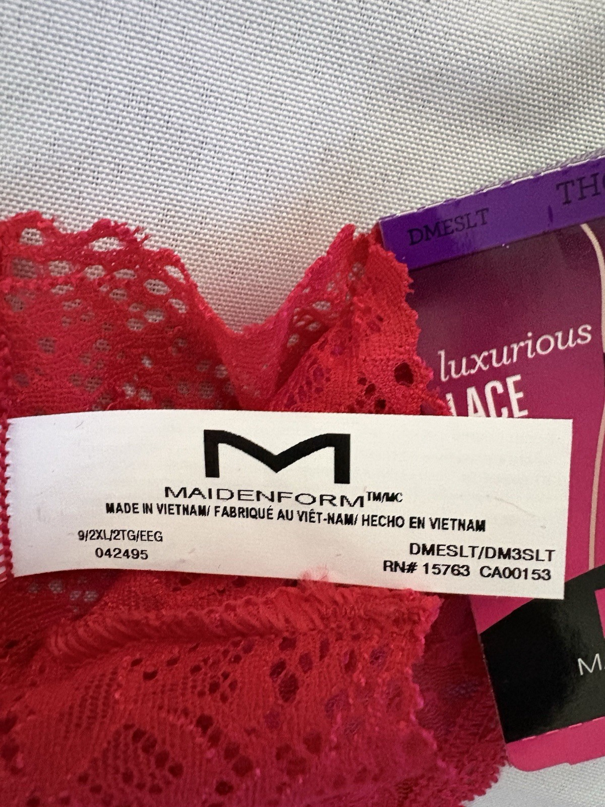 NEW Maidenform Luxurious Lace Thong DMESLT 2 Pair Maidenform Thong Size 2XLarge