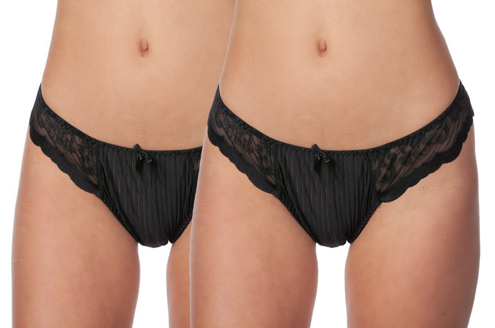 Alegro Lingerie Fleur de Leis Smooth Satin Thong Panty Underwear 9052C 2PACK
