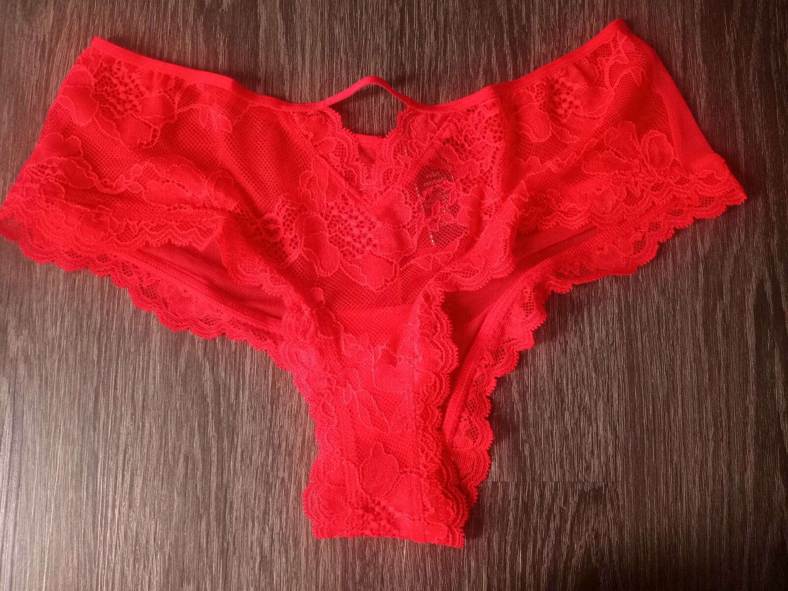 VS very sexy sheer mesh cut out cheeky panty NEW size small red