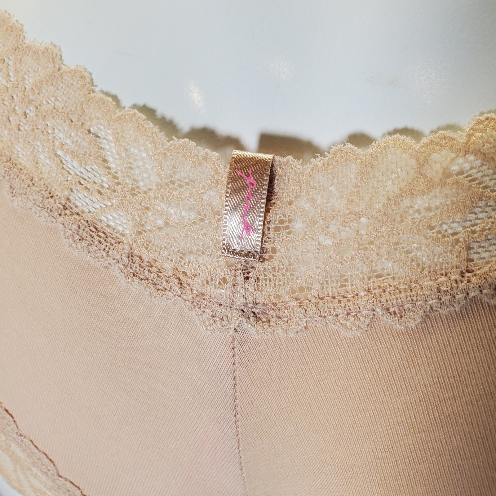 Victoria’s Secret PINK Light Brown Floral Lace Cheekster Tanga Panty M Sexy