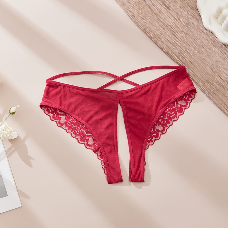 3 Pack Lot Plus Size Sexy Womens Crotchles Panties Brief Lace Underwear Lingerie