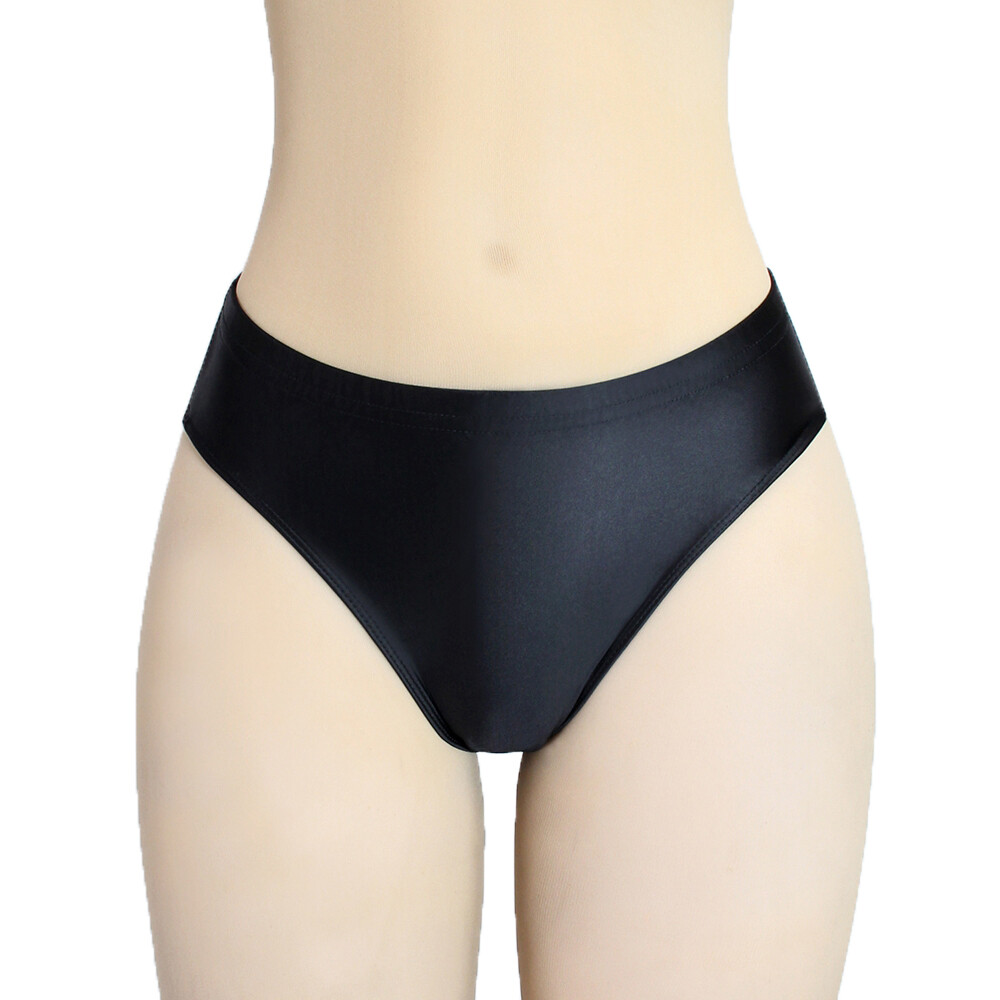 Women Sexy Glossy Shiny Underwear Swimming Opaque Gym Knickers Low Waist Panties