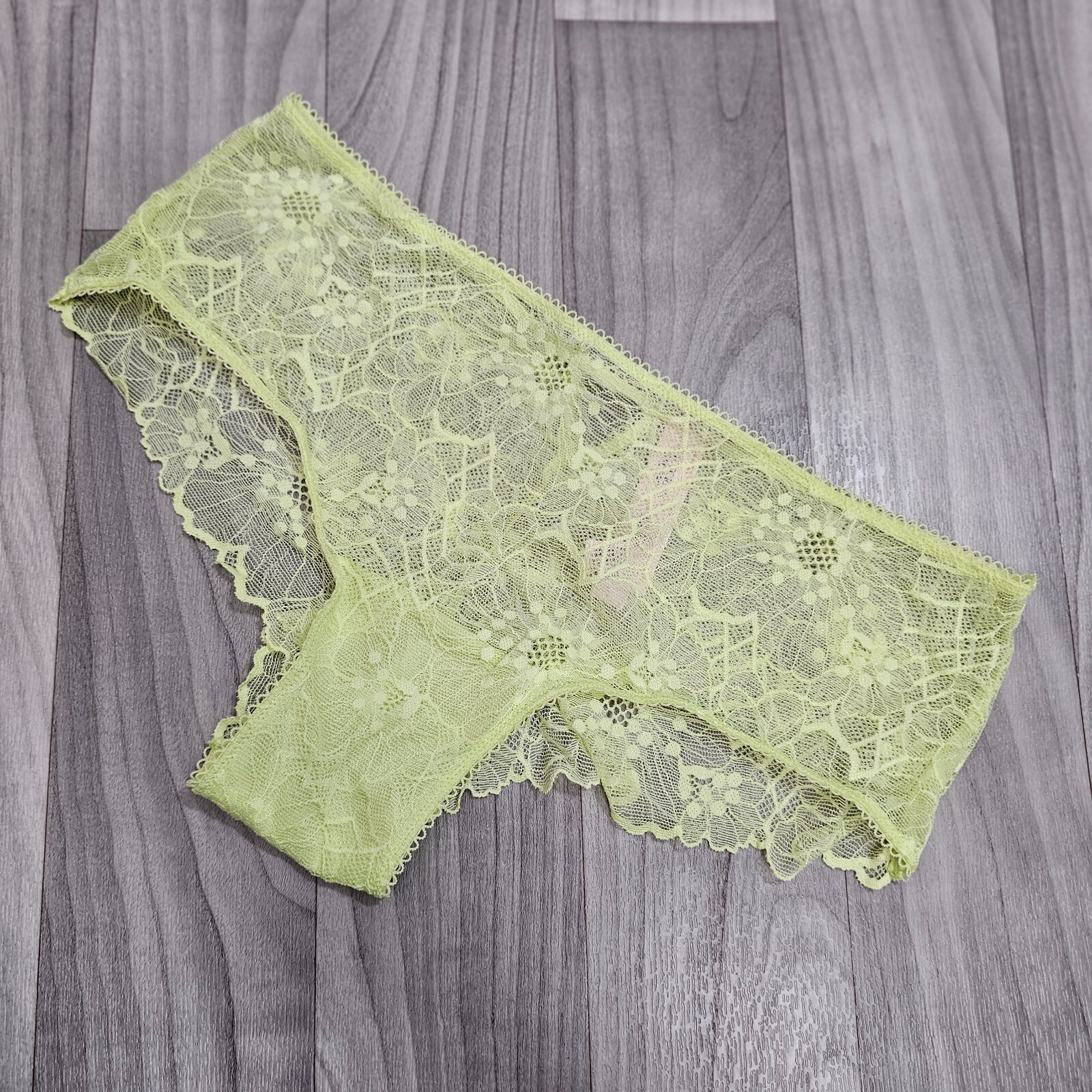 Victoria’s Secret THE LACIE Lace Mesh Cheeky Panty Floral Pattern Size L