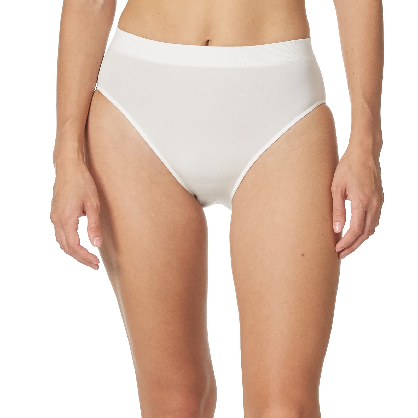 Wacoal 294409 Women’s B-Smooth Hi Cut Panty Brief Panty, White, Large