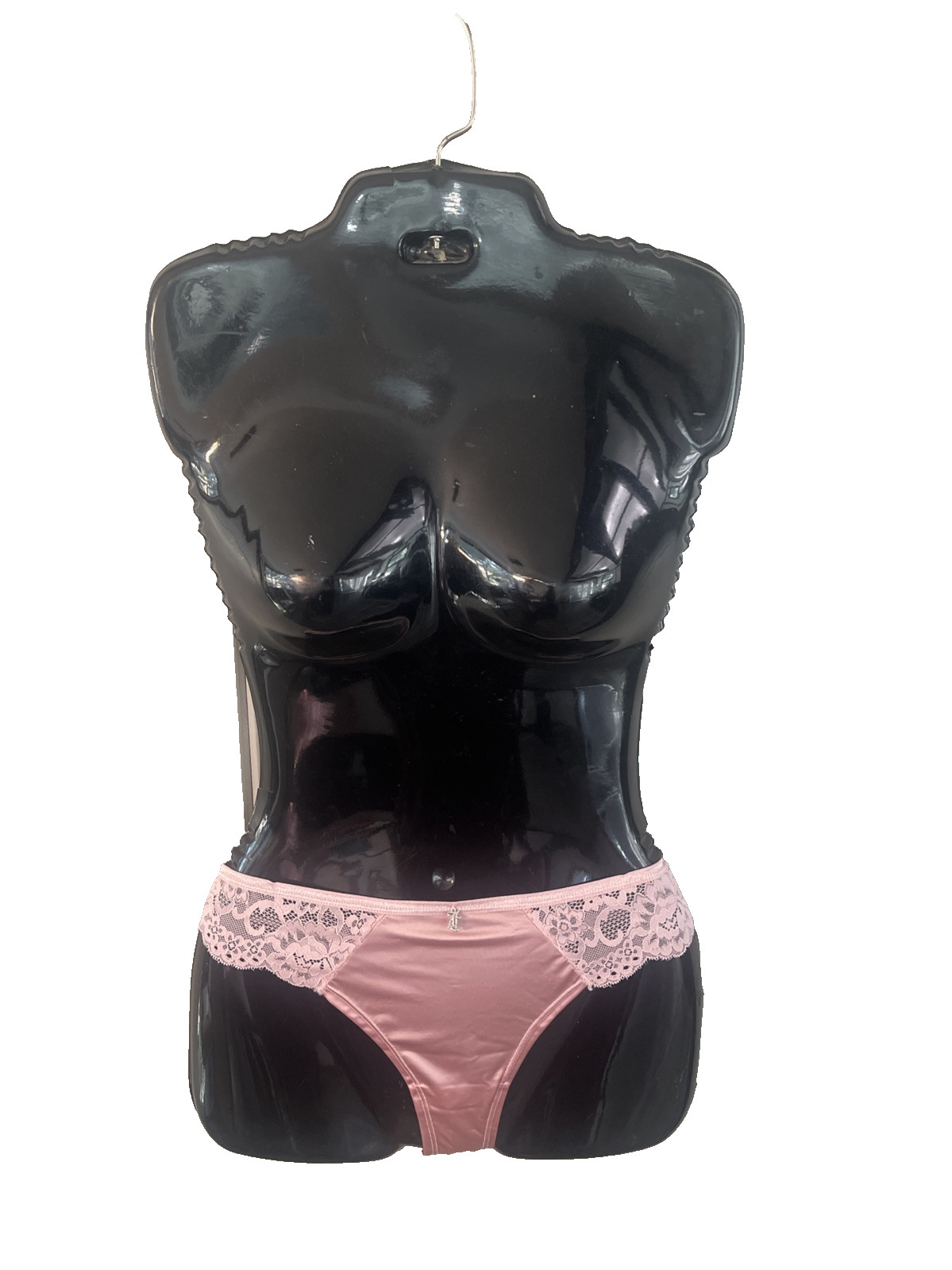 Juicy Couture Bikini Panty Satin Lace Muave Pink Small Sissy Whimsical Fairy