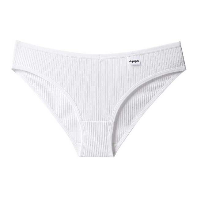 4 Pack Lot Sexy Womens Cotton Panties Briefs Ribbed Ladies Underwear Lingeries
