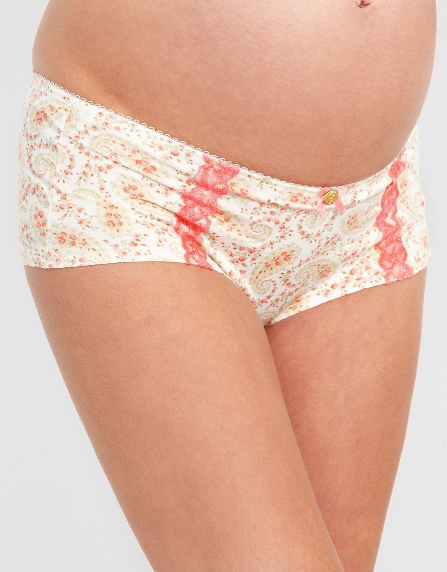 FIGLEAVES MATERNITY SHORT BRIEF Midnight Grace Petal Blossom Size L UK 14 NEW