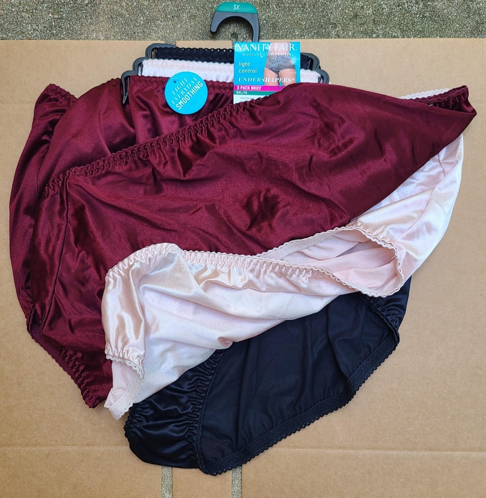 Radiant Vanity Fair Womens 3-Pack Panties Undershapers Light Control Size 5XL/12