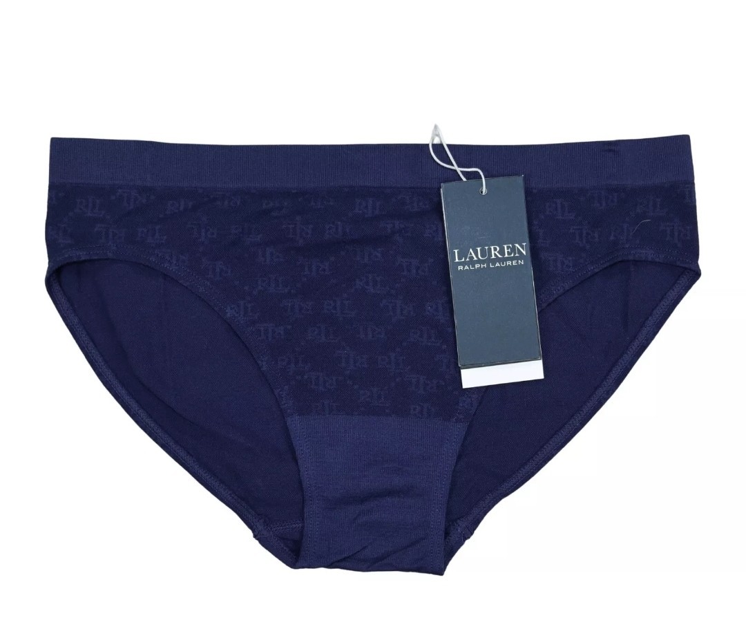 Ralph Lauren 2Pack Women’s Monogram Mesh Jacquard Bikini Brief Underwear Medium