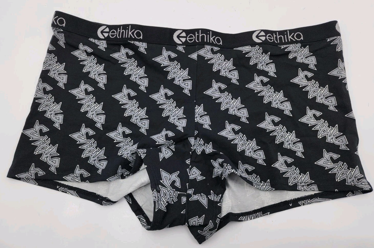 Ethika Womens Black Grey Shorty Medium Shorty Flash Underwear