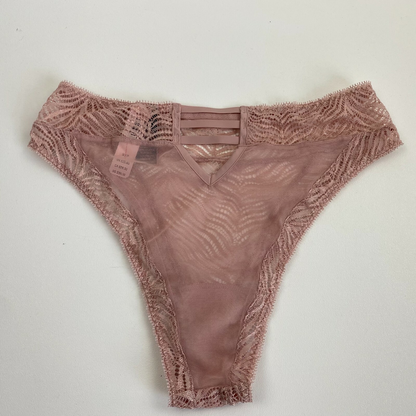 Victoria’s Secret Very Sexy Zebra Strappy Lace Brazilian Slip Pink Size M NWT