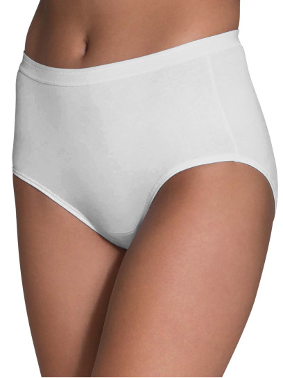 FRUIT OF THE LOOM FIT FOR ME 20 PK WHITE WOMAN’S BRIEFS 100% COTTON