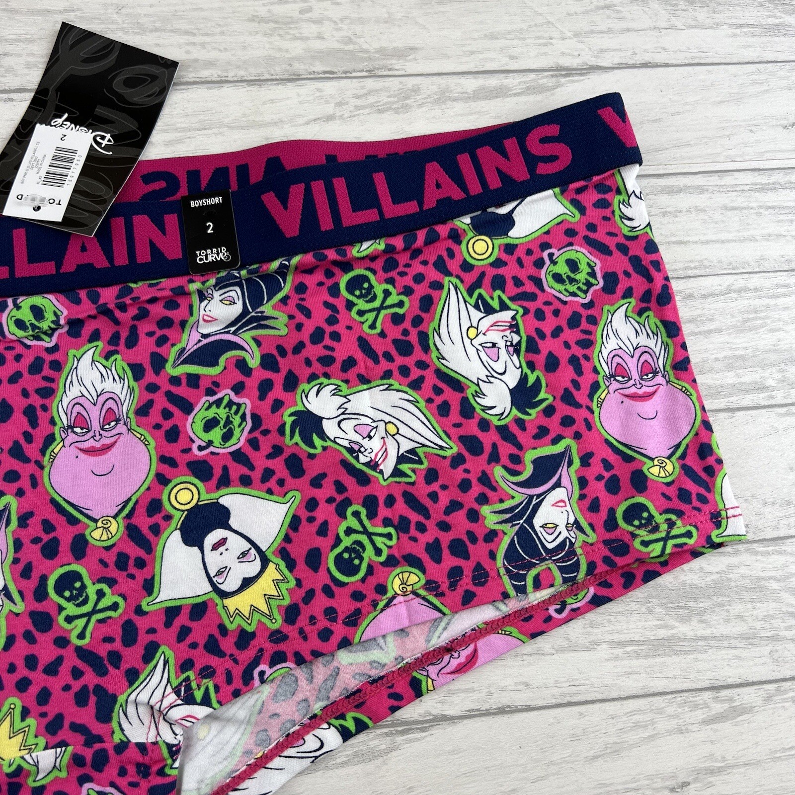 Torrid Curve Womens Panties Disney Villains Boyshort Size 2 2X
