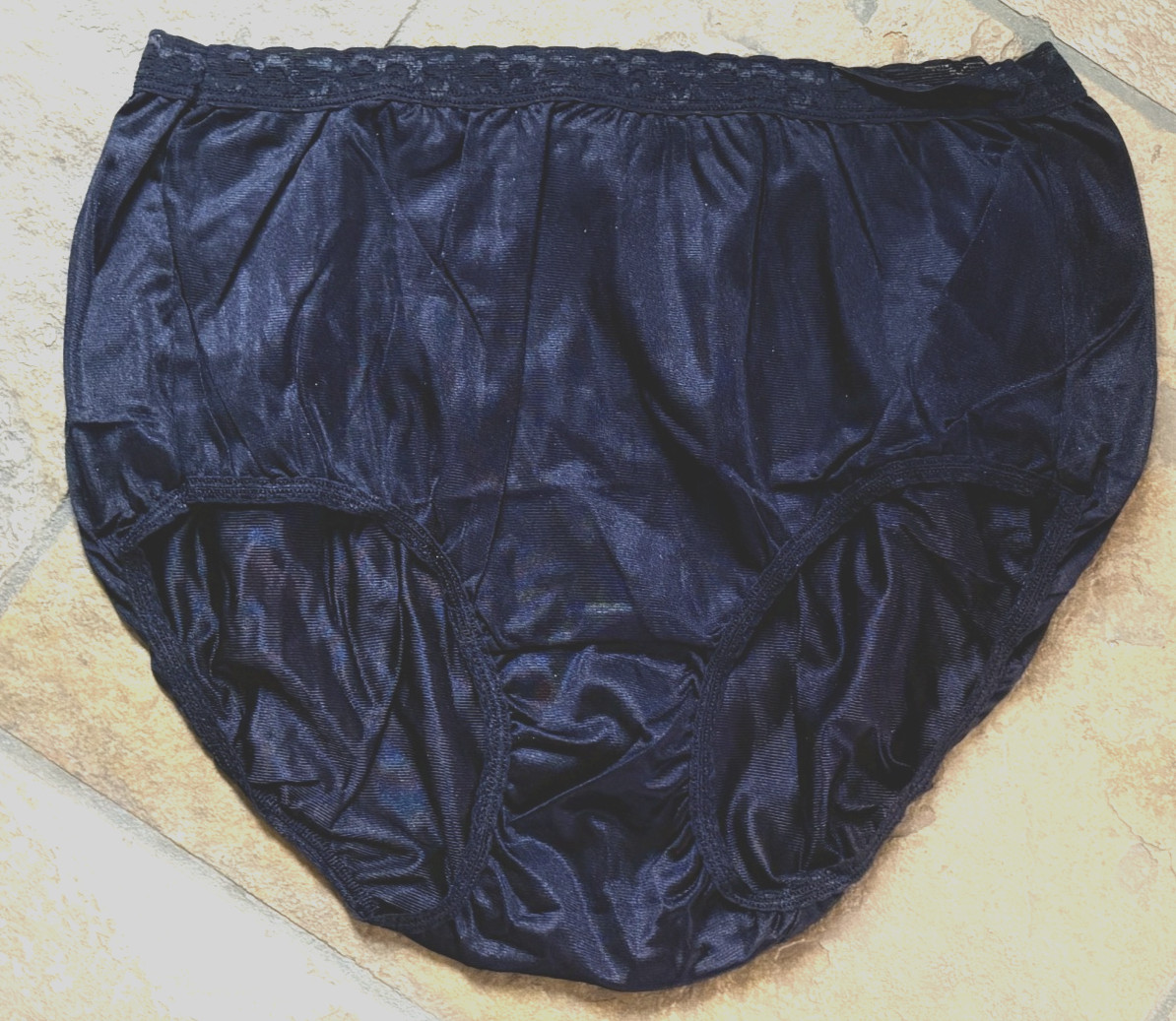 HANES 8/XL Black Silky Smooth Semi Sheer Nylon Brief Panties NEW