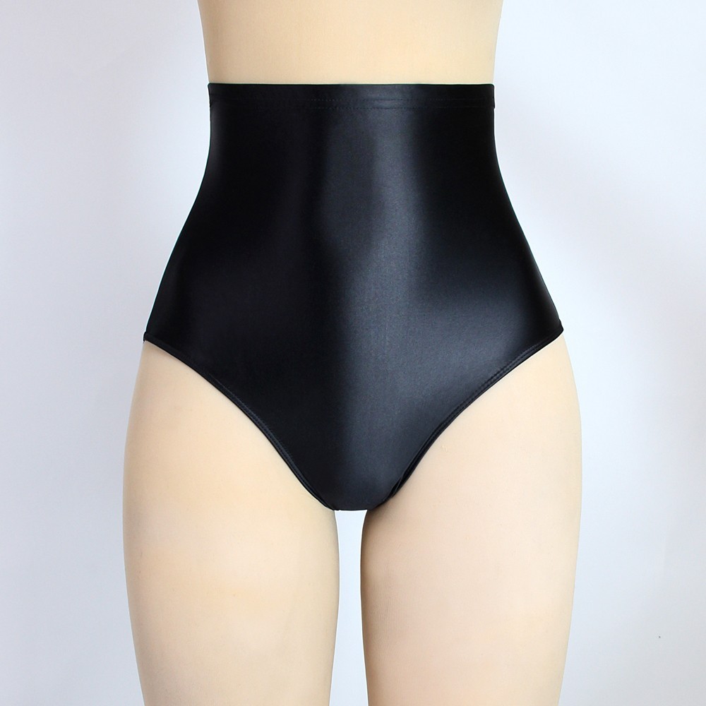 Women Panties Shiny Briefs Knickers Opaque Gym Yoga Shorts Underwear High Waist