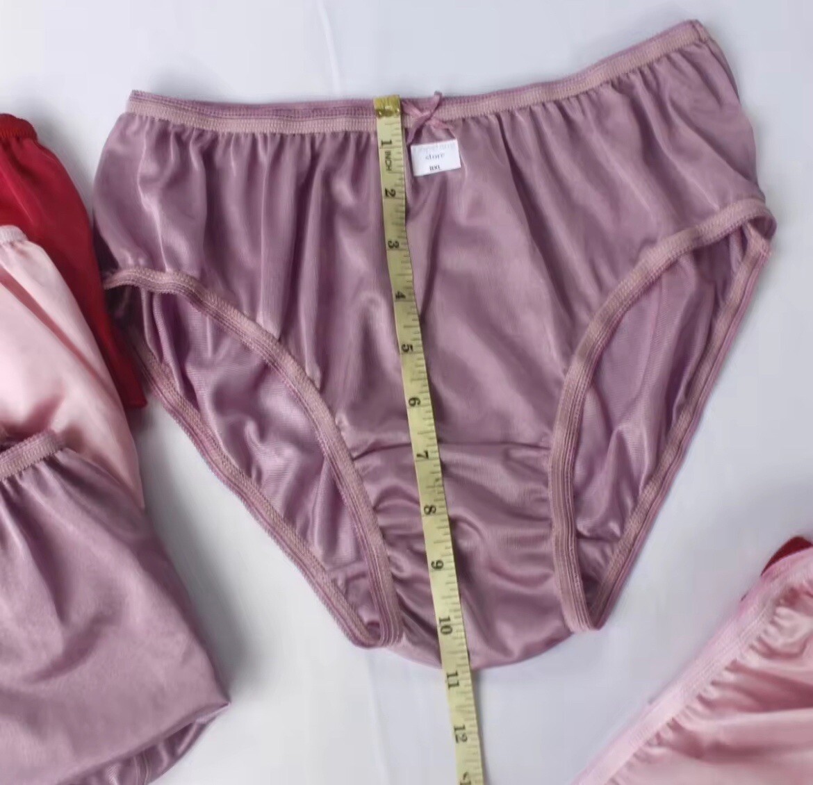 6-Pack Women Bikini Panties XL Nylon Red Waist 30-36” Hip 38-44” Soft Briefs