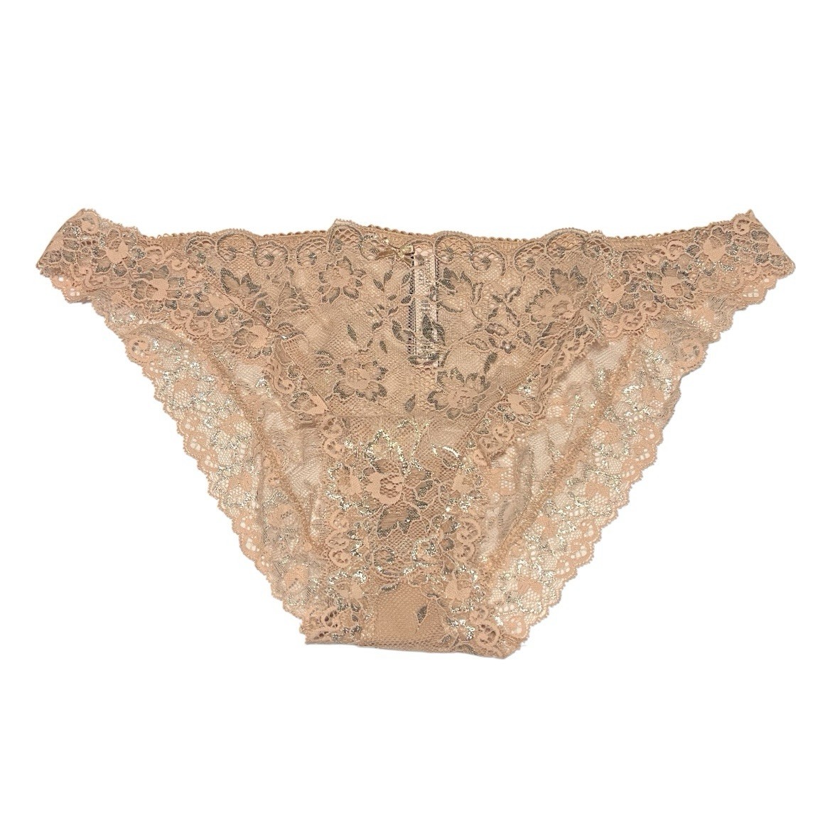 Victoria’s Secret Dream Angels Cheekini Panty XXL Rose Pink And Silver Lace New