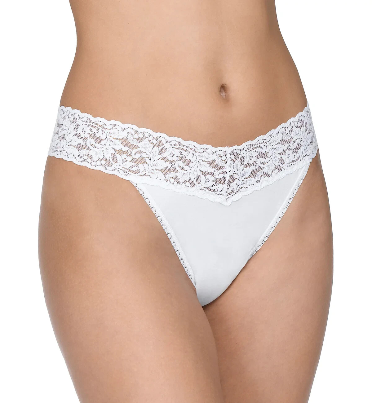 Hanky Panky 891801N White Supima Cotton Original Rise Thong – One Size