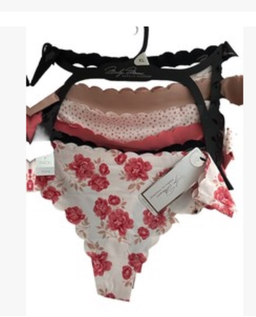 MARILYN MONROE Size: XL- No Show Thong Panties * Scalloped Edge *Pack of 7
