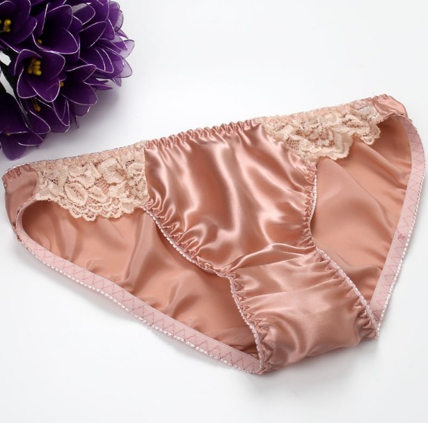 5 Pair 100% Pure Silk Women’s Lace Panties Briefs Underwear Lingerie M L XL XXL
