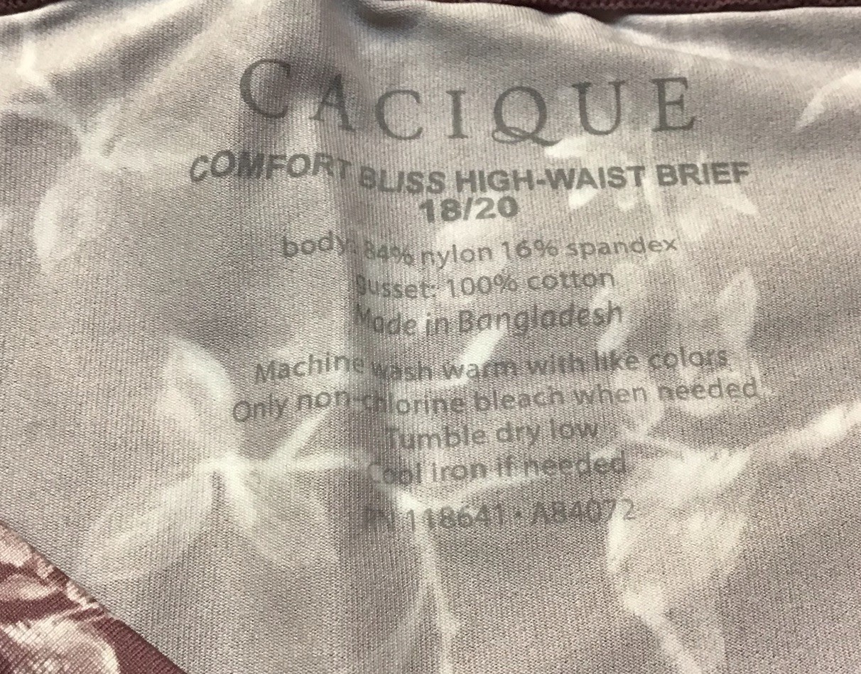 NWT CACIQUE COMFORT BLISS HIGH WAIST BRIEF 18/20 LIGHT MAUVE AND WHITE FLORAL