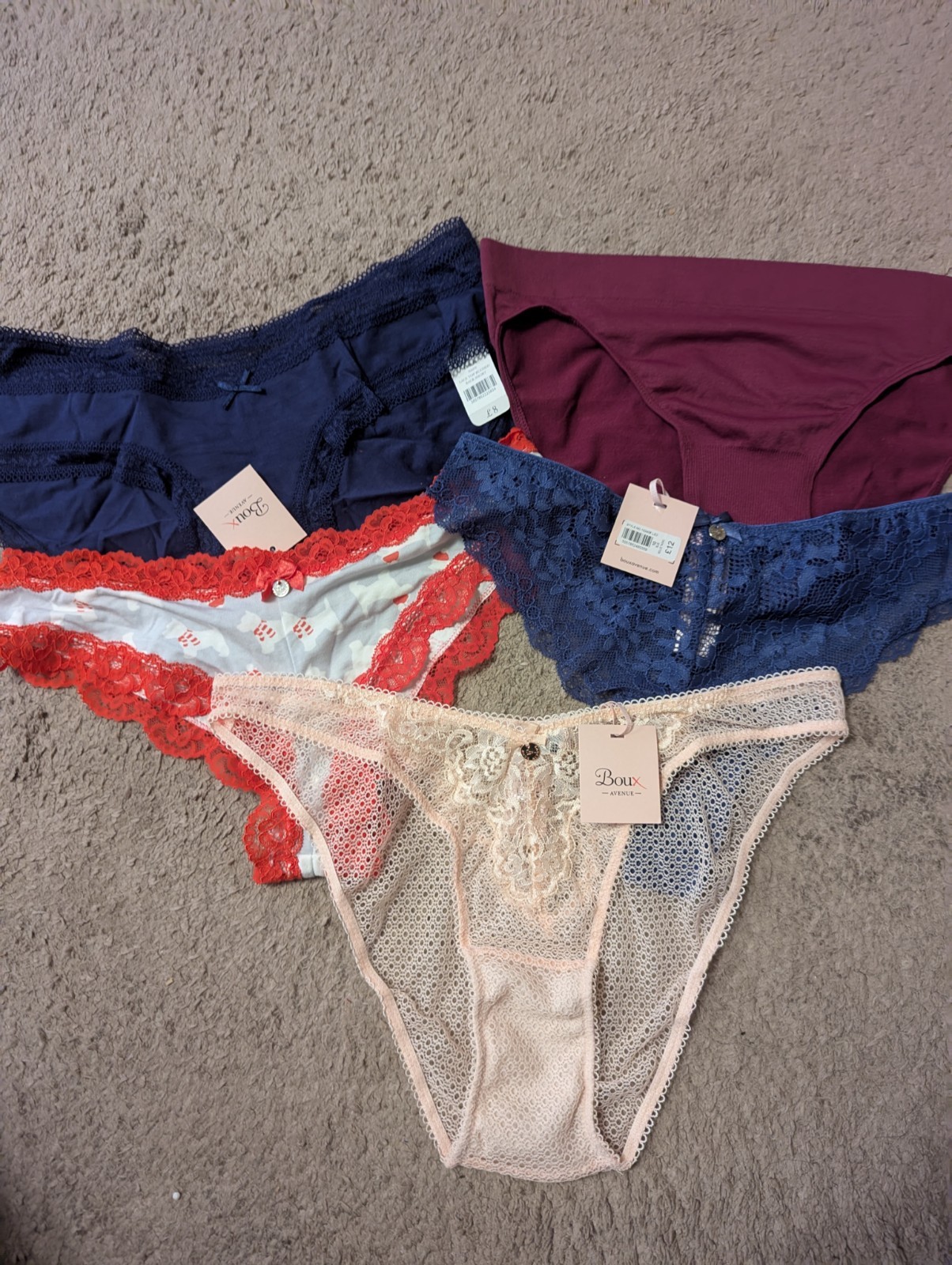5 X BOUX AVENUE ASSORTED BRIEFS SHORTS THONGS SIZE UK 10 NEW RRP £52