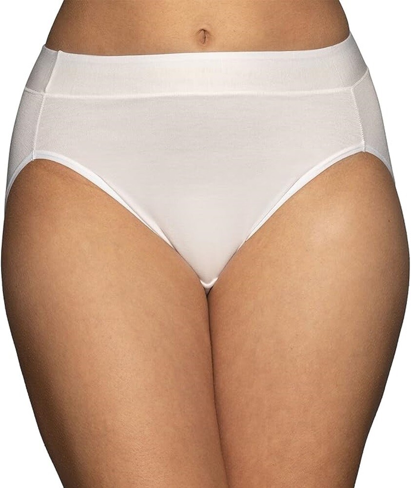 3 Pc Vanity Fair Beyond Comfort Hi-Cut Brief Modal 13250 Wht Blk Neutral 6 7 8 9