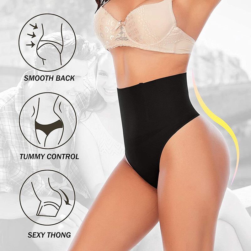 Women Tummy Control Shapewear Briefs Thong Seamless Slim Body Shaper Panties bms