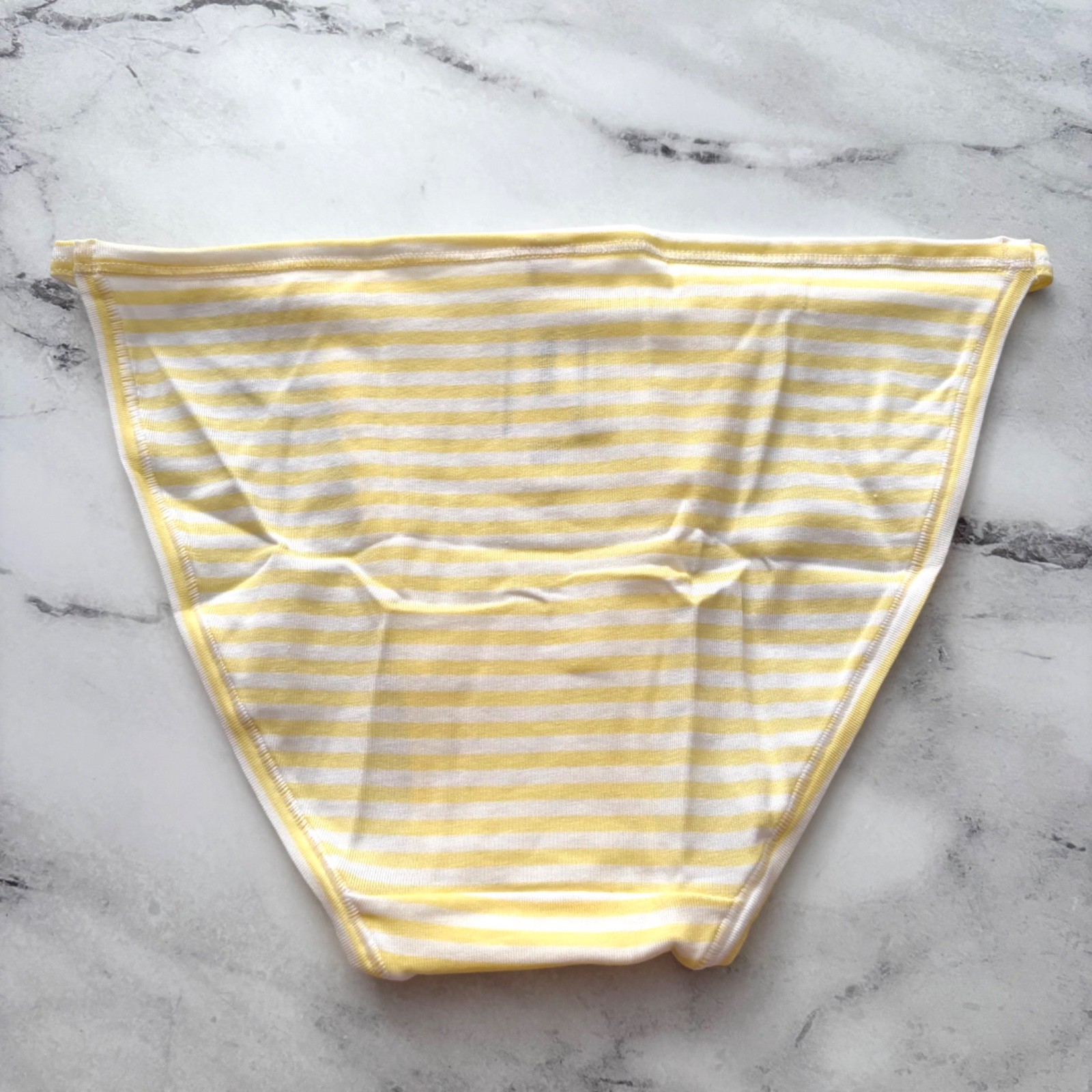 PINK Victoria’s Secret String Bikini Panty Yellow & White Stripe M L XL 2XL