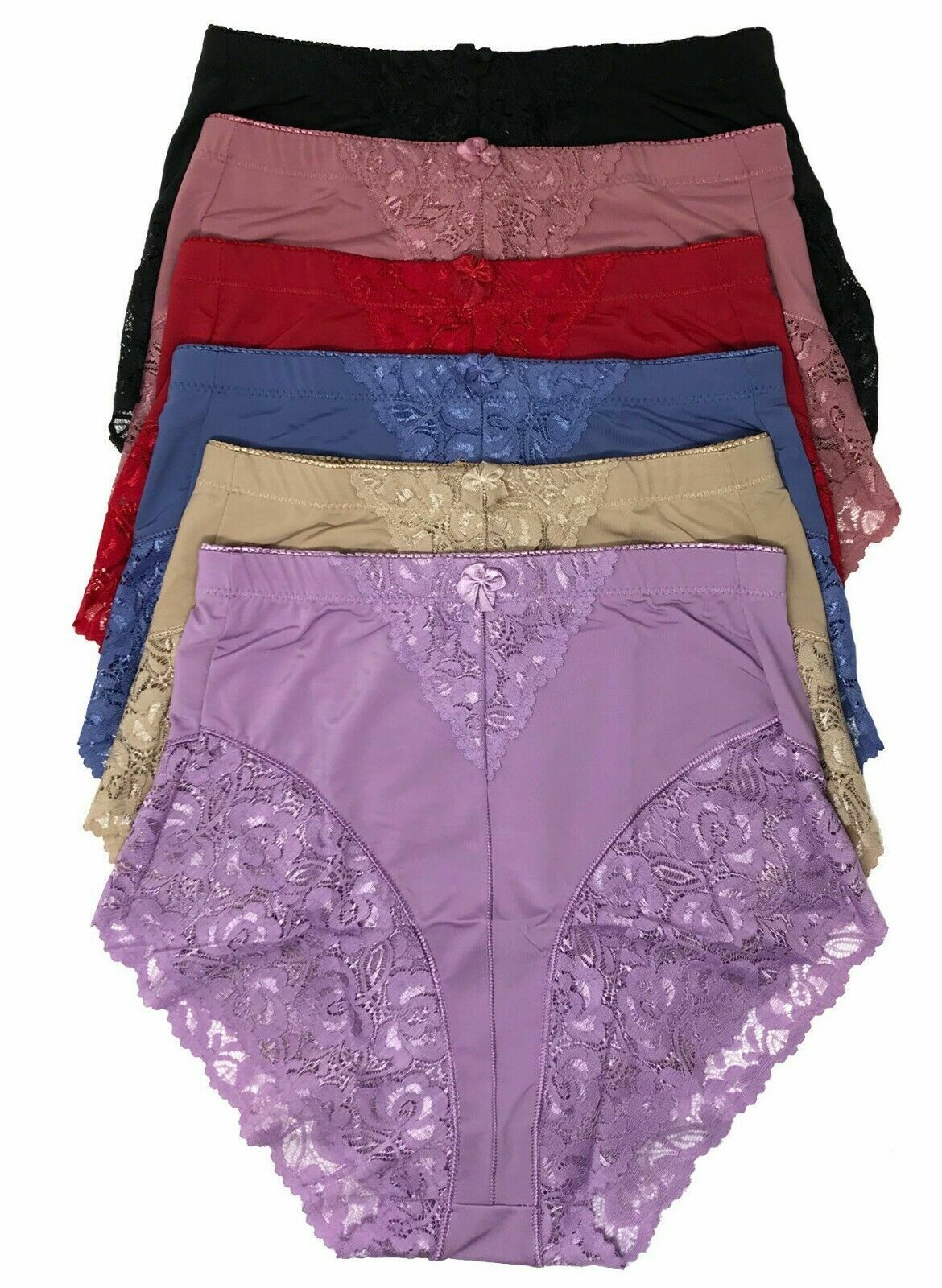 Jennifer High Waist Briefs Tummy Control Girdles Lace Shaper Panties #3031 S-XL