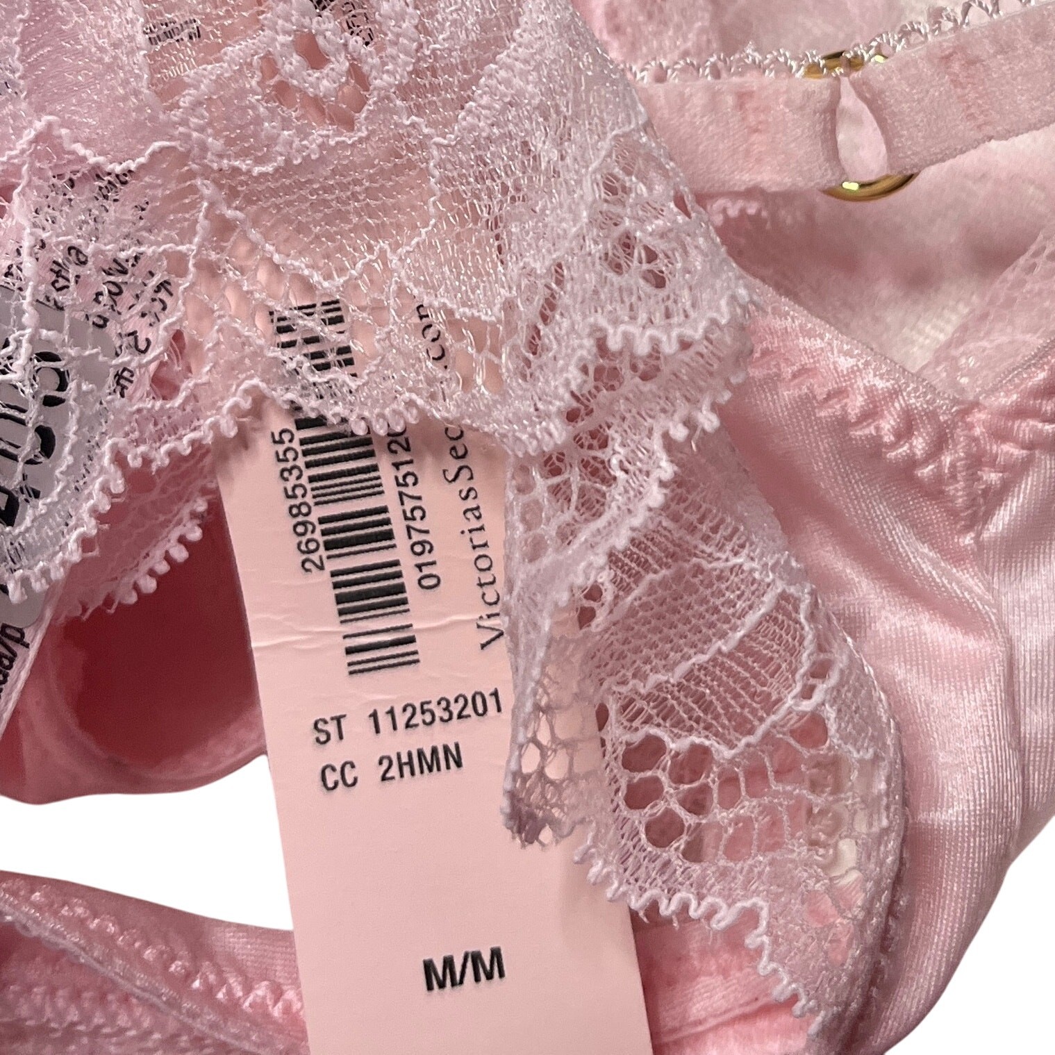 Victoria’s Secret Rose Lace-Trim High-Leg Thong Panty Angel Pink Size Medium