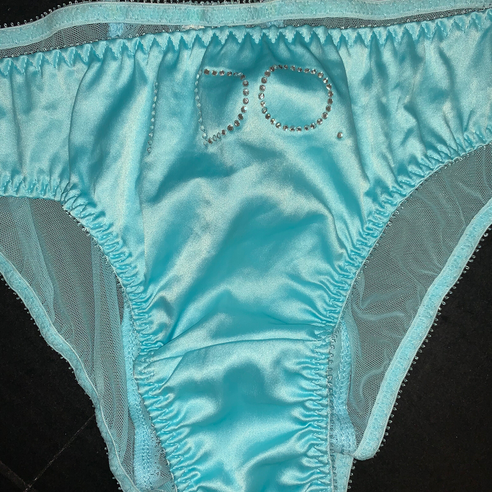 Victoria’s Secret S PANTY lot blue Mint I DO BRIDE JUST MARRIED crystals BRIDAL
