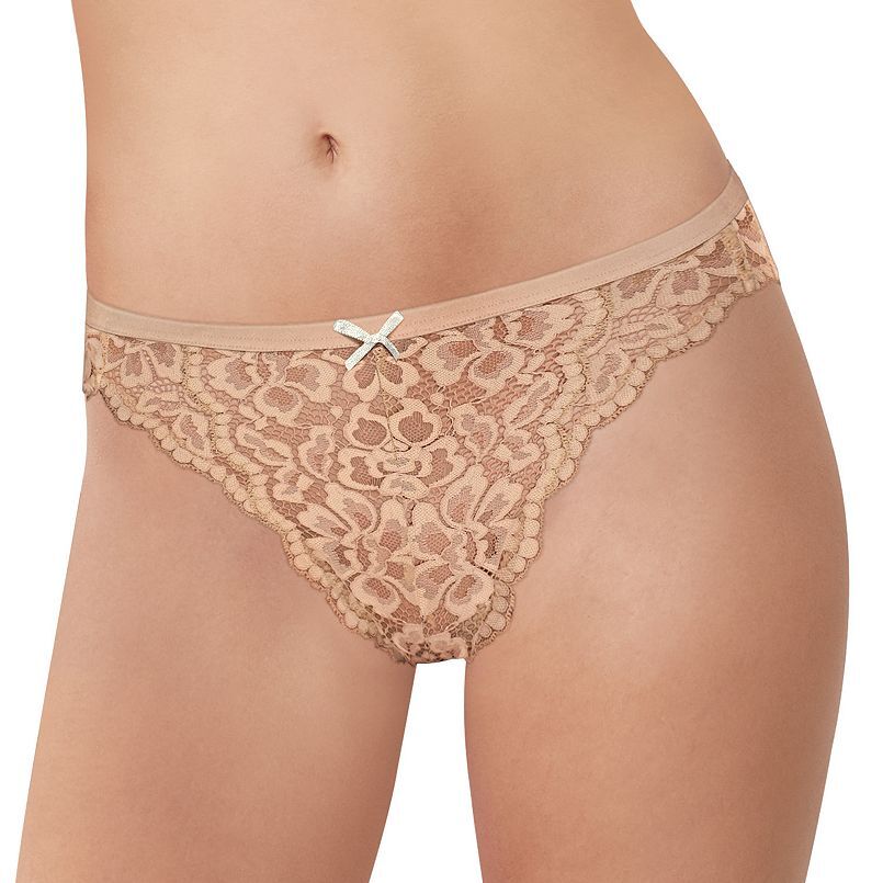 Maidenform All-Over Lace Bikini Panty Brief DMCLBK Paris Nude Sz.2XL/9