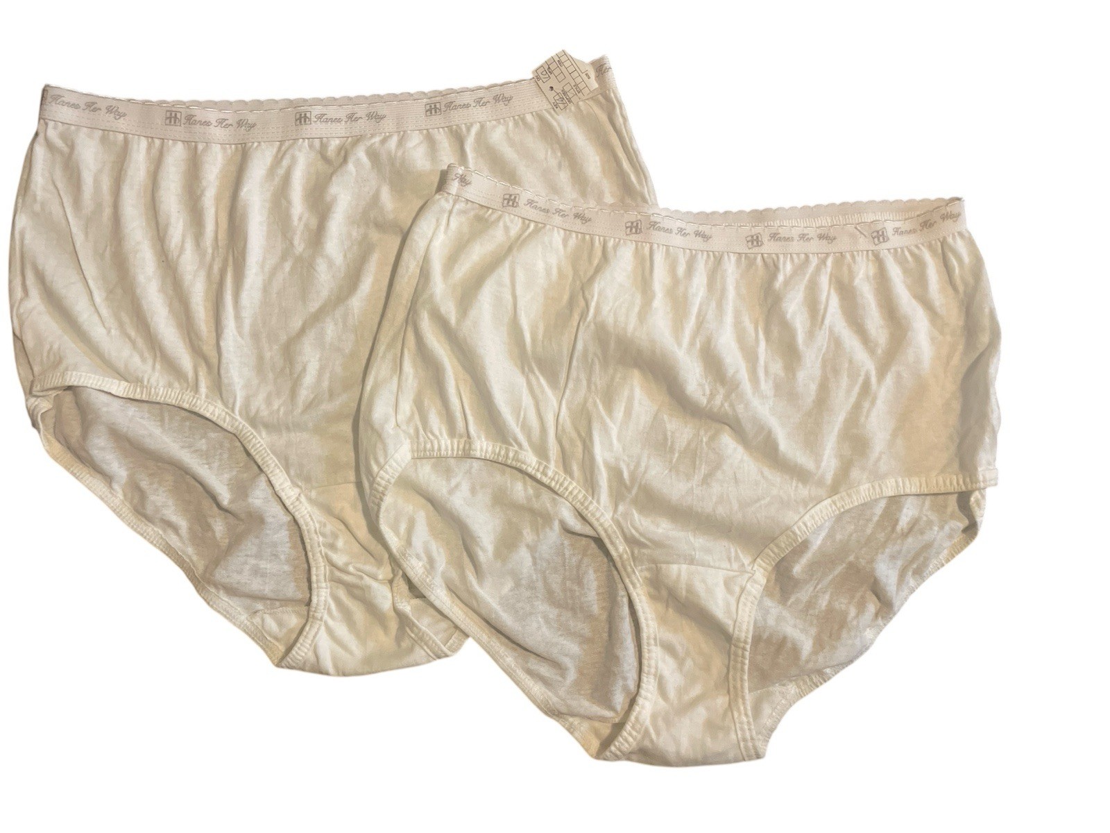 NOS 90s Circa 1999 2 Single Cotton Briefs Size 8 White