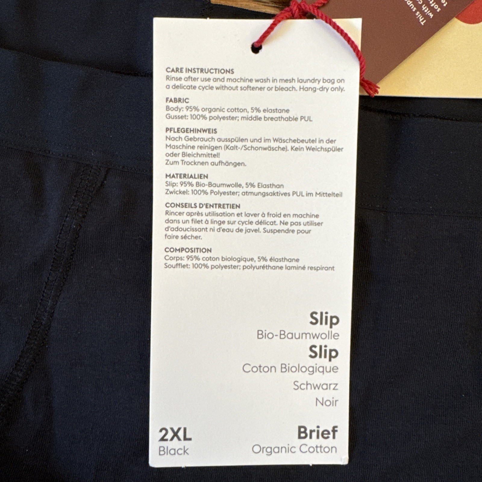 New 2 THINX Menstrual Underwear Super Period Panties 2XL black Hiphugger + Brief