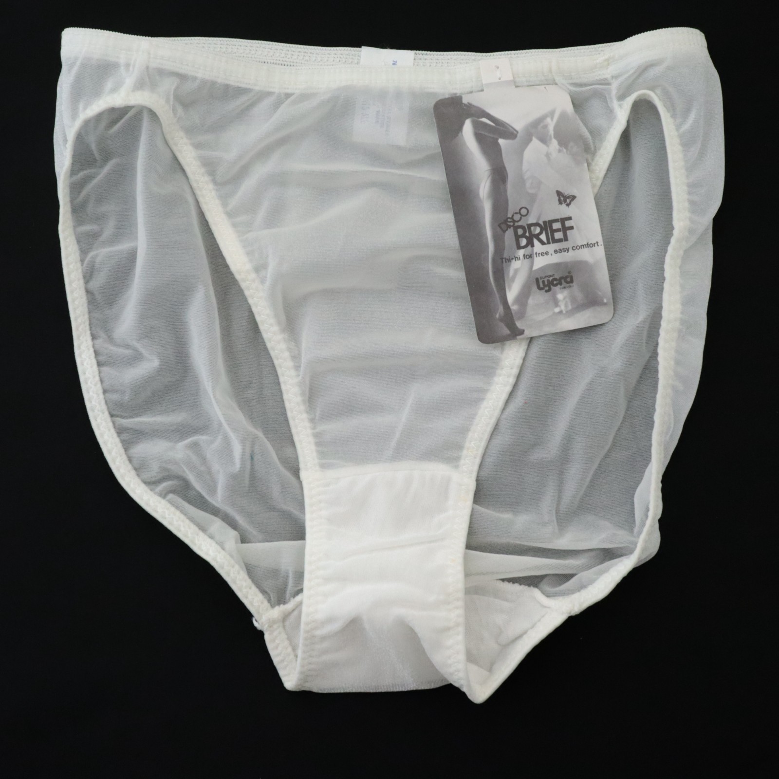 NEW Kiki VTG 90s Shimmer Sheer Silky Disco Brief Brief Panty ONE SIZE