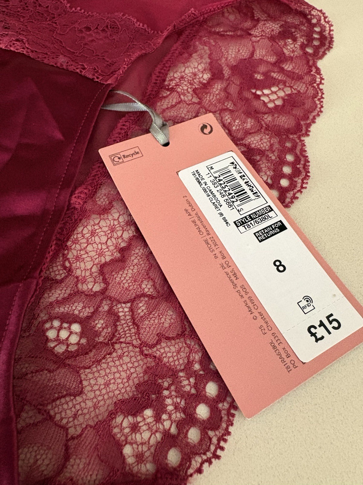 Marks & Spencer Rosie Size 8 High Leg Knickers New with Tags